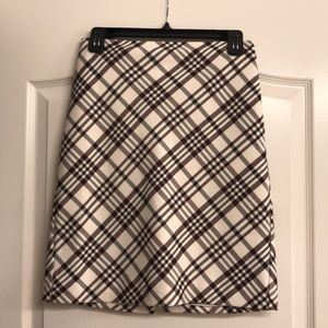 Express Burgundy Plaid Mid Rise Pencil Skirt